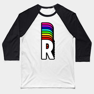 Rainbow Letter, R Baseball T-Shirt